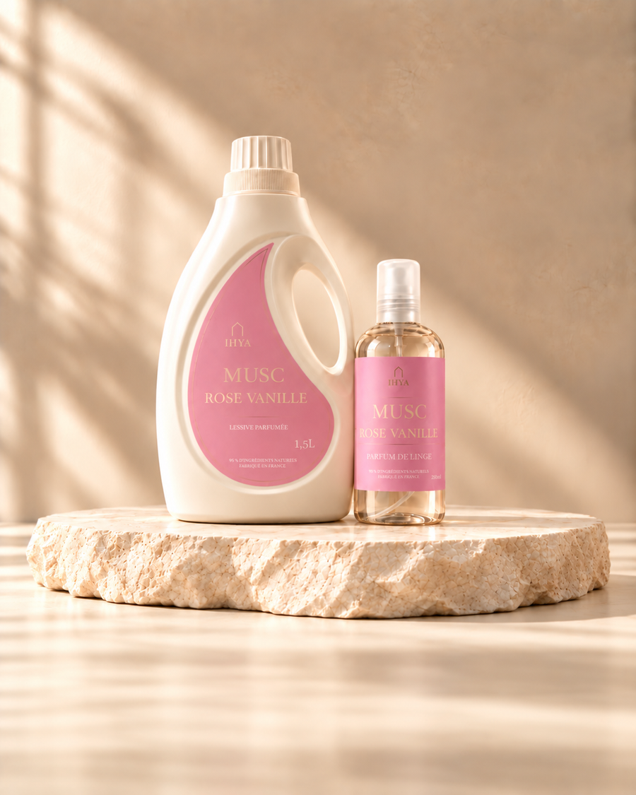 Duo Musc Rose & Vanille : la lessive et son parfum de linge