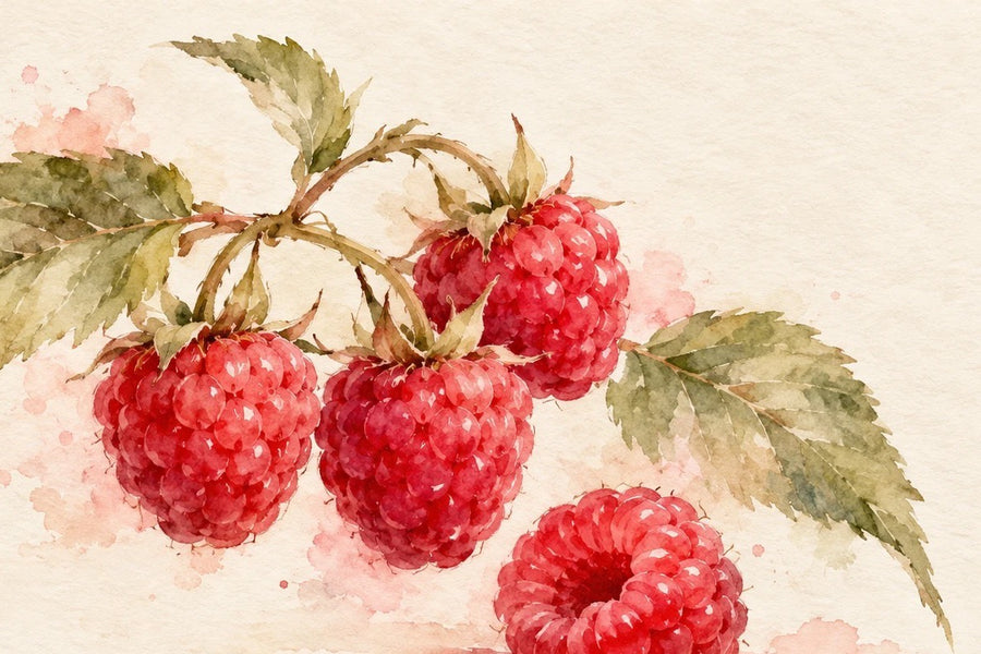Aquarelle de framboises