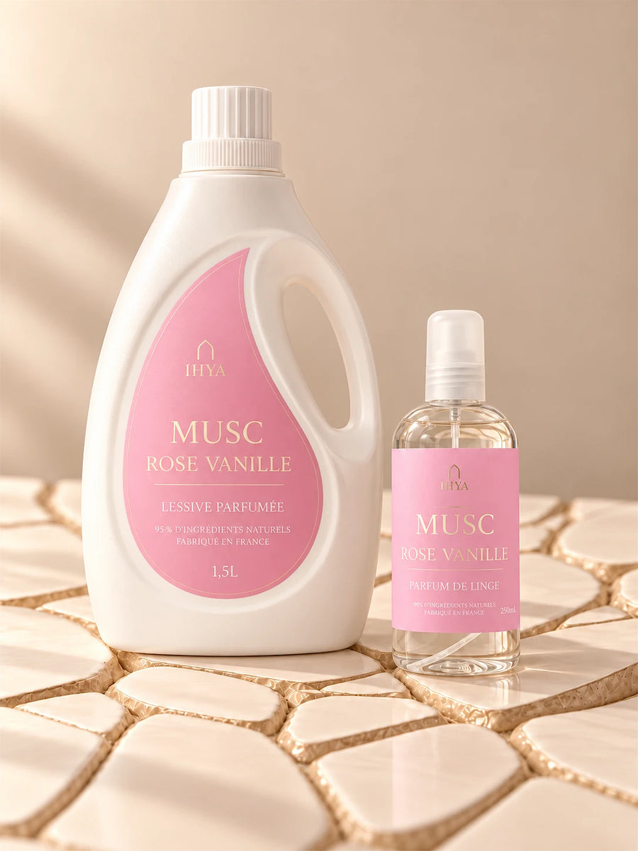 Duo Musc Rose & Vanille : la lessive et son parfum de linge